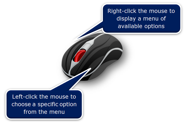 Right-Click for Options, Left Click to Choose