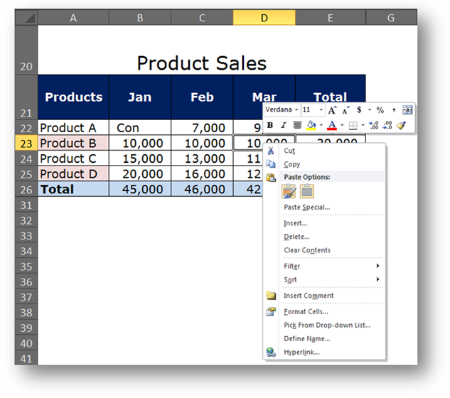 Right-Click Computer Mouse for Excel Formatting