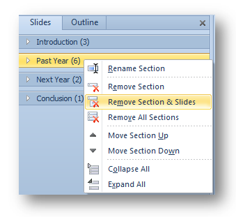 Remove PowerPoint Slides and Sections